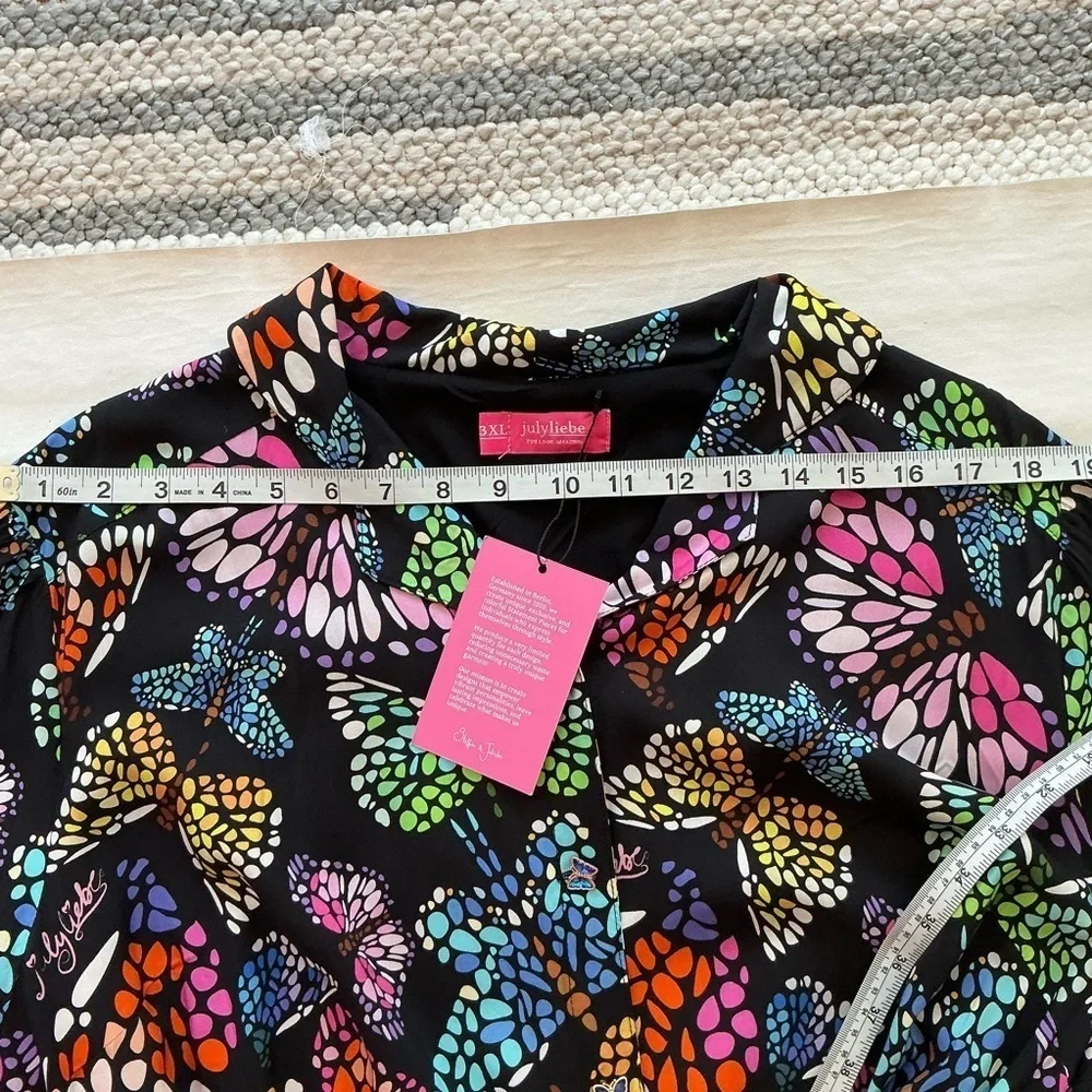 JulyLiebe Butterfly Print Jumpsuit with Pockets Size 3XL